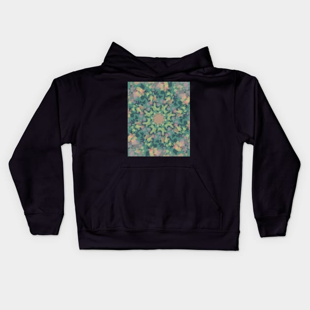 Pink green abstract pattern Kids Hoodie by Hellbender Creations